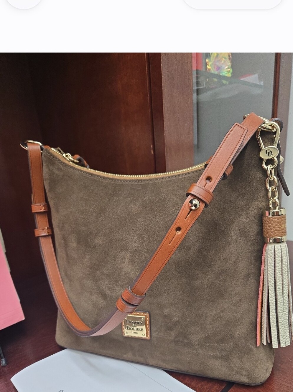 Dooney And Bourke Brown Suede Hobo 12x10x6